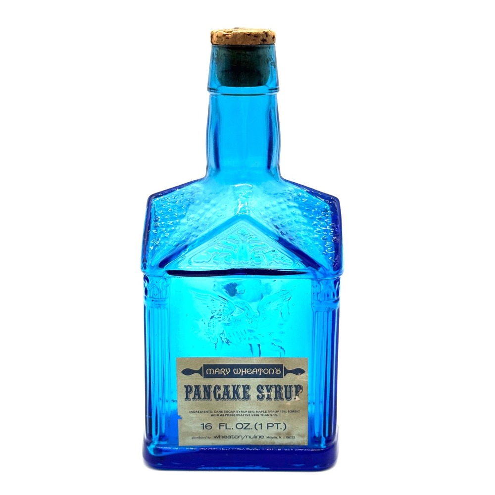 Wheaton Glass Blue Bottle Paul Revere Vintage Cobalt Syrup 1970s